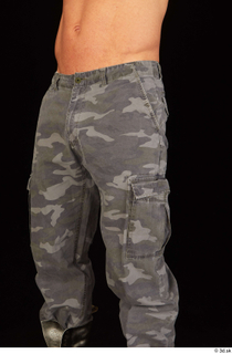 Larry Steel casual dressed grey camo trousers thigh 0002.jpg